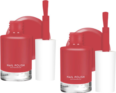 ADJD Combo Nail Polish with Glossy Gel Finish Quick Brick red drying Brick red