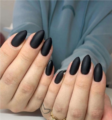 Luipui natural color trending black matte nail polish pack of 1 BLACK