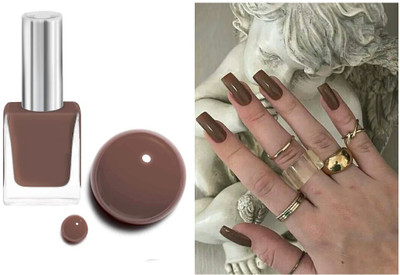 ADJD Gel Nail Glossy Brown Nail Polish Brown