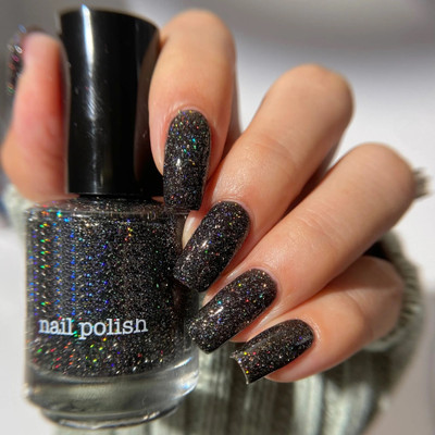 GABBU Shimmer black matte finish waterproof and smudge proof nail paint Shimmer black