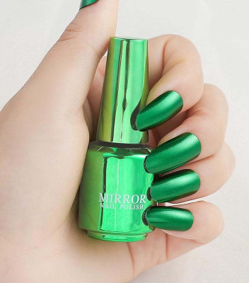 YAWI Metallic Mirror Effect Nail Polish & Metallic Mirror Effect Nail Polish Green