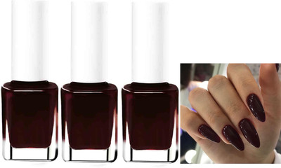 ADJD Combo High Pigmented & Long Stay Unique Dull Matte maroon Finish Nail Polish DARK MAROON(Pack of 3)