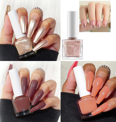 tanvi27 Quick Dry, Long-Lasting & Highly-Shine Finish Mini Magic Nail Polish Combo Multi Color(Pack of 4)