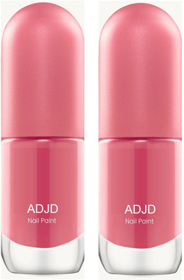 ADJD Glossy Breathable Nail Paint Pack Of 2 Flamingo Pink(Pack of 2)