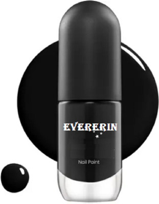 EVERERIN Jet Black Nail Polish Long Lasting Smooth Finish black
