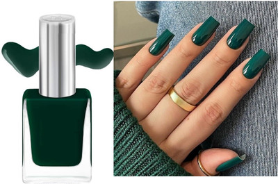 HUZURLU Quick Drying Formula and matte nail paint drack green