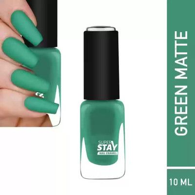 MYEONG Green Color Matte Finish Nail Polish Green