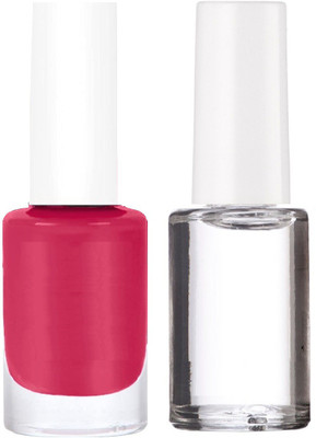 tanvi27 High Pigmented Long Stay pink and transparent color nail polish multi color(Pack of 2)