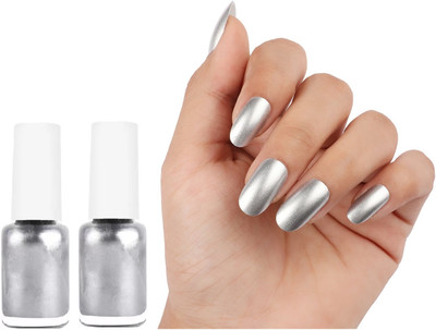 ADJD combo silver high shine glossy silver(Pack of 2)