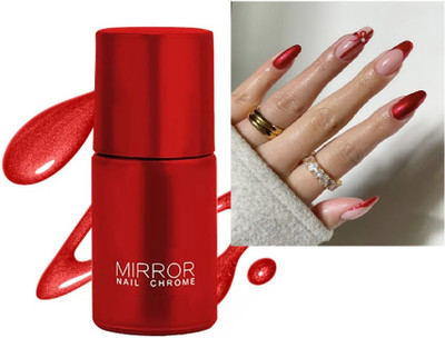 GABBU Magic Mirror Effect Chrome Nail Art Polish Metallic Red