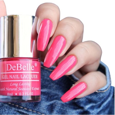 DeBelle Gel Nail Lacquer Bright pink -Nail polish 8ml Fushia Rose