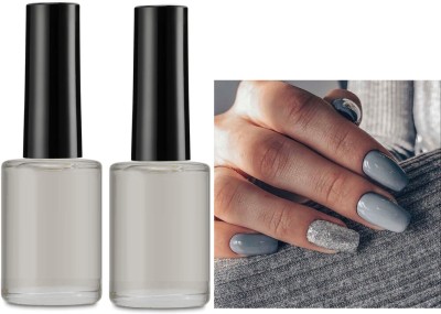 THTC COMBO HIGH SHINE WATERPROOF NAIL LACQUER GREY GREY(Pack of 2)