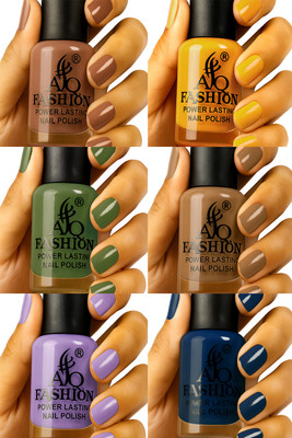 AQ FASHION Long Lasting quick dry Nail Polish New collection Combo A66 Multicolor(Pack of 6)