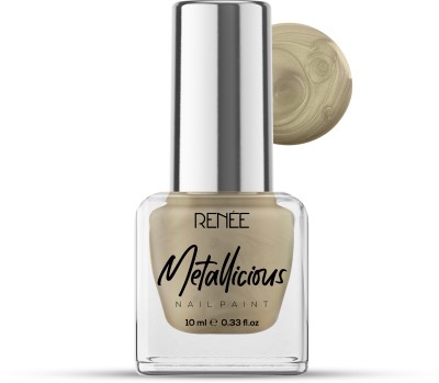 Renee Metallicious Nail Paint Vegas Gold | Chip Resisting Formula with High Shine Vegas Gold