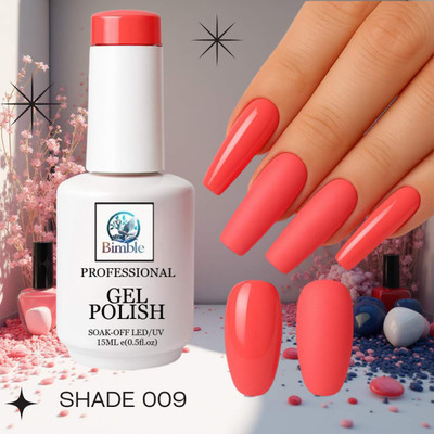 BIMBLE UV Gel Nail Polish 15ml Shade 009 High Gloss Long Lasting Salon Quality UV-SHADE-009