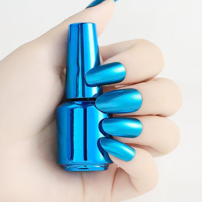 manasona Mirror Nail Polish Quick Drying Long Lasting Waterproof Light Blue