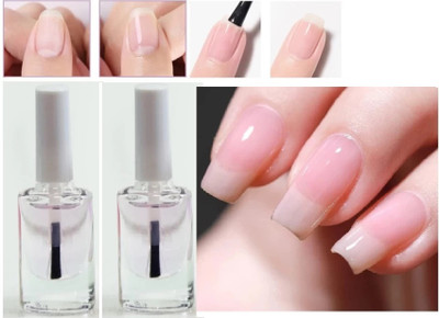 Jiwoo Good One Coat Quick Dry Long Lasting Nail Polish Transparent transpernt(Pack of 2)