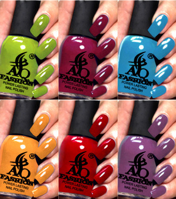 AQ FASHION New Gloss Gel High Shine Nail Polish 6PC Combo Kit S206 Multicolor(Pack of 6)