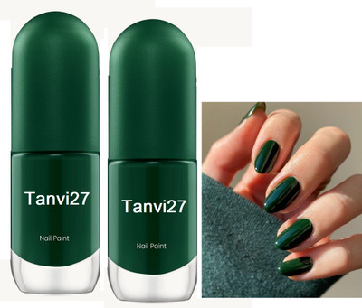tanvi27 Combo Nail Lacquer Quick Dry Long Lasting Green Nail Polish Green
