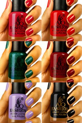 AQ FASHION Long Lasting quick dry Nail Polish New collection Combo A20 Multicolor(Pack of 6)