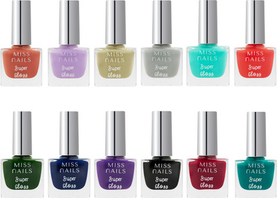 Miss Nails TOXIC FREE SUPER GLOSS 12PCS COMBO SP150 Multi(Pack of 12)