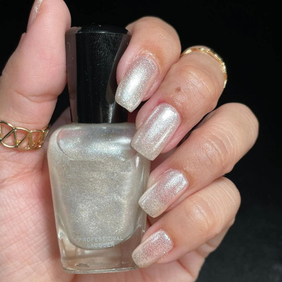Emijun One Coat Coverage High Gloss Nail Lacquer-SHIMMER GLOSSY WHITE GLITTER