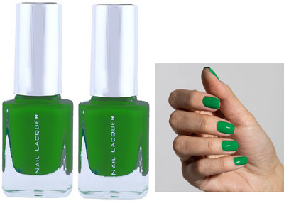 GABBU Combo Green High-Shine Long Lasting Non Toxic Professional Nail Polish Green(Pack of 2)
