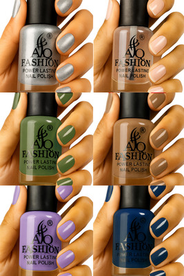 AQ FASHION Long Lasting quick dry Nail Polish New collection Combo A45 Multicolor(Pack of 6)