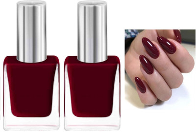 Emijun COMBO INSTANT NAIL PAINT FOR STYLING NAILS QUICK DRYING COMBO MAROON(Pack of 2)