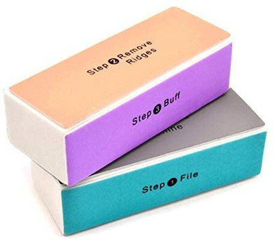 B inik Nail Buffer Block 4 Way Buffing File, Remove, Smooth, Shine – 4 Step Nail Sanding Pad(2)