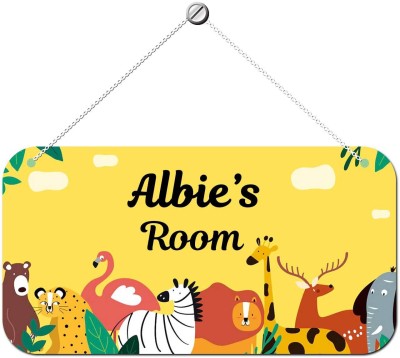 ARTBUG Wooden Albie Door Sign Kids Room Name Plate(Multicolor)