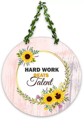 SHIV COLLECTION Wooden Hard Work Beats Talent Wooden Wall hanging For Home Wall decorate item Name Plate(Multicolor)