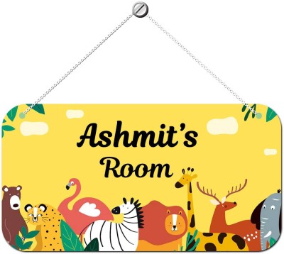 ARTBUG Wooden Ashmit Door Sign Kids Room Name Plate(Multicolor)