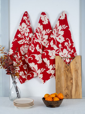 RATAN CART 24HFKT044 Red Cloth Napkins(3 Sheets)