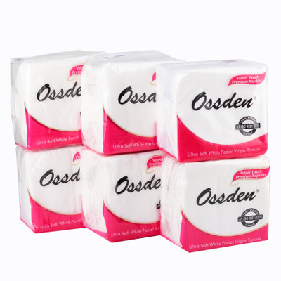 OSSDEN Soft Ultra Soft Designer Paper Napkins 80 Pics Per Packed- Set of napkin 6 White Paper Napkins(6 Sheets)