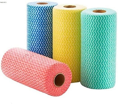 The Ambar Kitchen Tissue/Towel Paper Wipe Roll Washable & Reuseable (80 Pulls) Pack of 2 Multicolor Paper Napkins(2 Sheets)