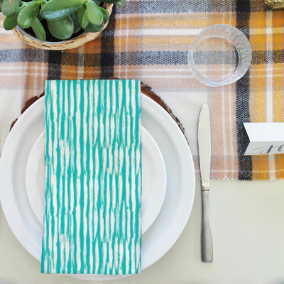 Artzfolio Striped Lines Table Napkin 16 x 16 inch (41 x 41 cms); SET OF 6 PCS Multicolor Cloth Napkins(6 Sheets)