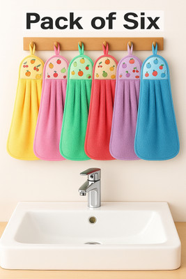Aceplus Hanging Napkin wash basin kitchen Multicolor Cloth Napkins(6 Sheets)