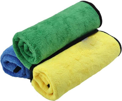 Shreejee Pack of 3 Heavy Double Sided Microfiber Cloth for Cleaning MCt40x3.16 Sponge Wipe(Regular)