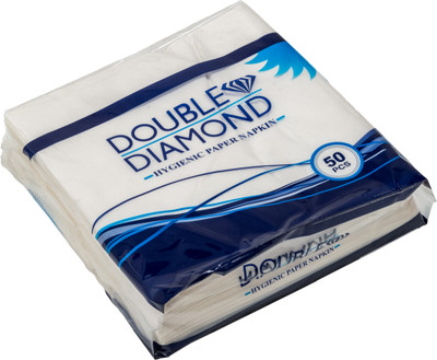 DOUBLE DIAMOND Hygienic Paper Napkins-Pack Of 1 White Paper Napkins(50 Sheets)