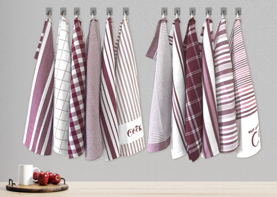 OASIS Towel Sets Maroon Combo Cloth Napkins(12 Sheets)