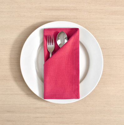 FINGERCRAFT Table Napkins Cotton Linen Blended Cloth Napkins, Dining and Kitchen Napkins Red Cloth Napkins(6 Sheets)