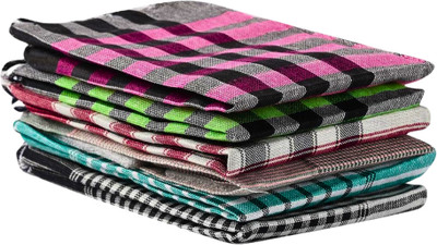 Heartmia Big Checked Multicolor Cloth Napkins(6 Sheets)