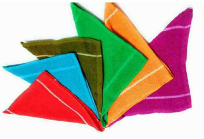 SNAN PLAIN RUMAL PO6 C5 Multicolor Cloth Napkins(6 Sheets)