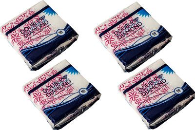 DOUBLE DIAMOND White with Pink Floral Design-Pack Of 4 White Paper Napkins(200 Sheets)