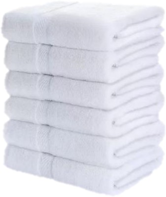 Sthit Decent White Smooth Hand Towel White Cloth Napkins(6 Sheets)