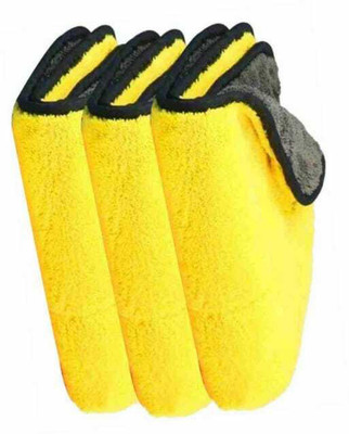 WebDealz Pack of 3 Heavy Double Sided Microfiber Cloth for Cleaning MCT30x3.249 Sponge Wipe(Medium)
