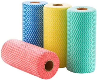 CSN 80 Pulls Non Woven Kitchen Towel Roll Wipe for Cleaning || Pack Of 12 Red, Blue, Green Cloth Napkins(12 Sheets)