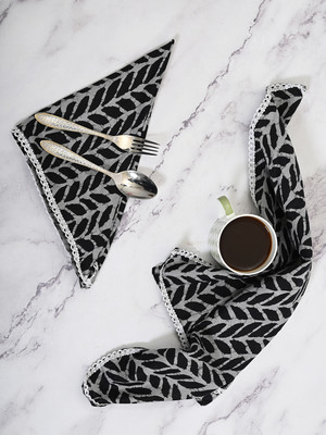 Krutih NA03 Black Cloth Napkins(4 Sheets)