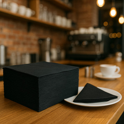 GLORIA Black Color 2 Ply Napkin Paper for Dinning Table Pack of 2, 50 Pulls Per Pack Black Paper Napkins(100 Sheets)